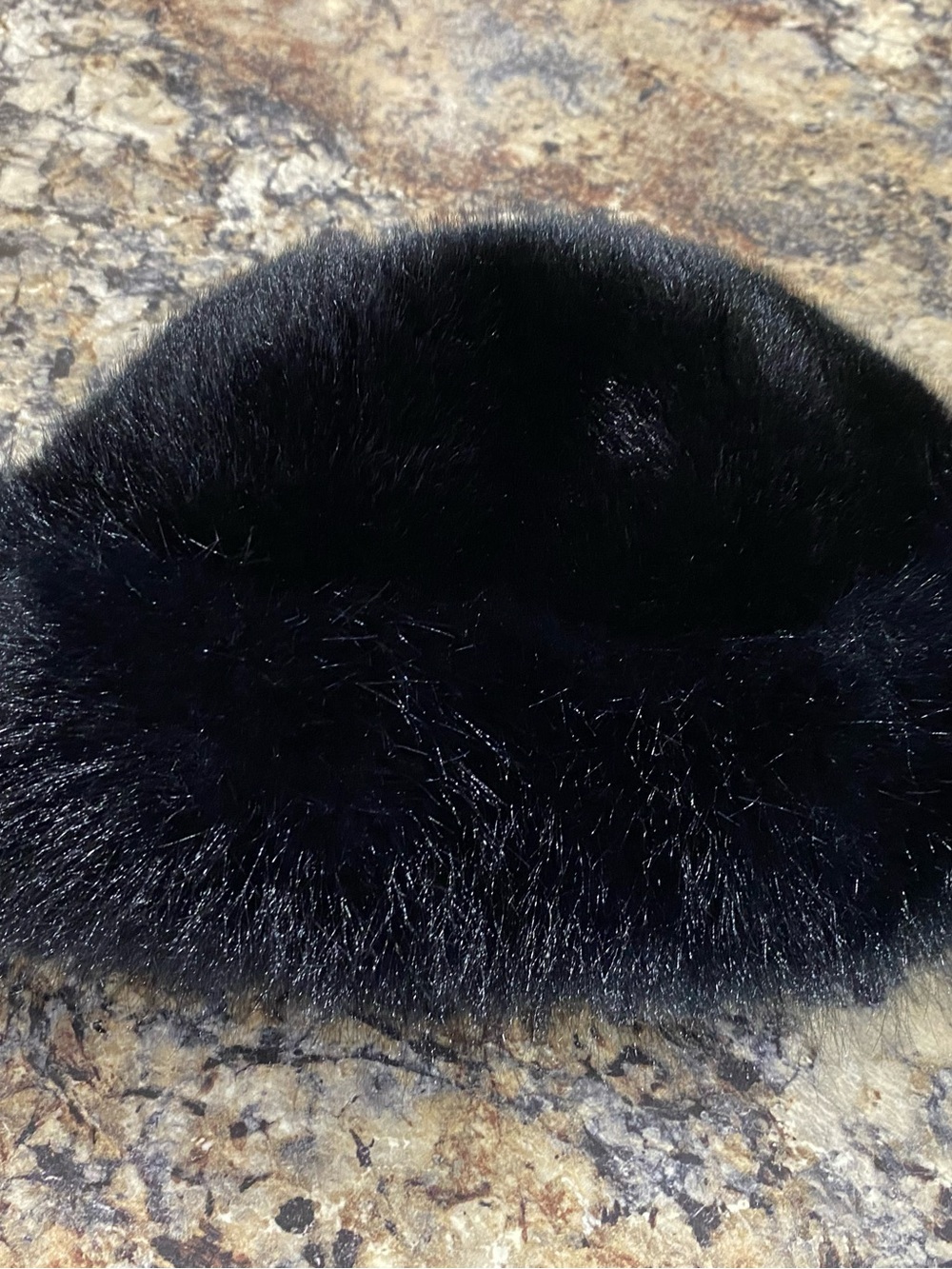 Russian Bubushka Fur Fox Hat Black Faux Fur Vacation Skiing Outdoor